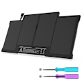 Miniatyrbillede 1 af 3: 7,6V 7200mAh Li-Polymer Batteri Kompatibel med Apple MacBook Air 3,2 13" A1369 (Sent 2010) A1377 A1405 A1496 020-7379-A MC503LL/A svart