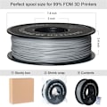 Miniatyrbillede 1 af 4: PLA Filament Grå 1,75 mm 1 kg ledning til 3D-printer, 2,2 LBS 1 kg 1 spole 0,02 mm høj præcision