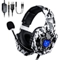 Miniatyrbillede 1 af 4: ONIKUMA K8 Gaming Headset til Nintendo Switch PS4 Xbox One - Camouflage med mikrofon Vit