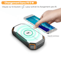Miniatyrbild 3 av 6: Trådlös Solenergibatteri 25000mAh med Fullskärmsbelysning Snabbladdning 5V/3A Svart