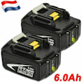Miniatyrbillede 1 af 4: 18V 6.0Ah Li-ion erstatningsbatteri til Makita BL1860 - Batterilevetid 2 timer