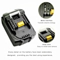 Miniatyrbillede 2 af 4: 18V 6.0Ah Li-ion erstatningsbatteri til Makita BL1860 - Batterilevetid 2 timer