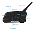 Miniatyrbillede 4 af 4: Excelvan V6 Bluetooth Motorcykel Intercom Sæt med 2 Intercom Højttalere Walkie Talkie Trådløst Kommunikation Headset 6 Ryttere Sort