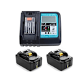 Miniatyrbillede 1 af 4: 2X 18V 5.0Ah batteri til Makita 18V batteri BL1860B BL1860 BL1850B BL1850 BL1840 BL1830B BL1820 med DC18RC oplader til Makita Svart