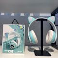 Miniatyrbillede 2 af 4: Bluetooth Headset LED Genopladeligt og foldbart trådløst gaming-headset med indbygget mikrofon Unik gavegrøn
