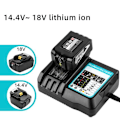 Miniatyrbillede 2 af 4: Udskiftningsoplader, Udskift batteri Hurtigoplader 14,4V/18V 3A til Makita DC18RC BL1850 elværktøj Svart