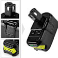 Miniatyrbillede 2 af 6: Pakke med 2 6,0 Ah batterier til RYOBI P108 One+ Lithium med 1 18V oplader Svart