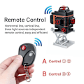 Miniatyrbillede 3 af 4: 4D 16 Linjer Grøn Laser Level Automatisk 360° Rotation Cross Fjernbetjening