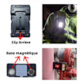Miniatyrbillede 4 af 6: Genopladelig Lommelygte 1200mAh Multifunktionel Strobelys Magnetisk med Bagklips