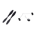 Miniatyrbillede 3 af 3: Forreste & Bageste Landehjul og Propeller til Wltoys F949 RC Fly Dele
