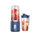 Miniatyrbild 1 av 5: 6-Bladig Saftcentrifug & Mixer med Saftkopp & Lock, Bärbar USB Laddningsbar Liten Fruktjuiceblandare