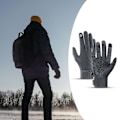 Miniatyrbild 3 av 5: Vindsäkra Vintervarma Handskar Touchscreen Halksäkra För Körning Vandring Män Grå M