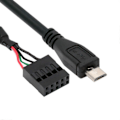 Pikkukuva 1 / 5: U2-018-MM USB 2.0 Emoleväkortin 9-nastainen 10-nastainen liitin Micro USB 5-nastaiseen kaapeliin 50 cm Mini-näytölle ja anturille