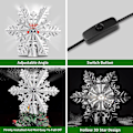 Miniatyrbillede 3 af 5: Juletræstoplys med roterende LED-projektor, 3D hul snefnug juletræstop