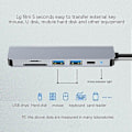 Pikkukuva 4 / 5: 6-in-1 USB Type-C Hub-sovitin 4K 30Hz -yhteensopivalla portilla USB3.0 TF PD Video Mul