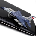 Miniatyrbilde 3 av 5: 1:100 F-16 Jagerfly Diecast Legering Jagerflymodell Med Stativ Blå