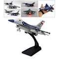 Miniatyrbilde 5 av 5: 1:100 F-16 Jagerfly Diecast Legering Jagerflymodell Med Stativ Blå