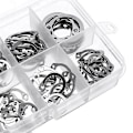 Miniatyrbilde 5 av 5: Assortert sett med eksterne sikringsringer i rustfritt stål