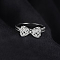 Miniatyrbilde 3 av 5: 14k Hvitt gullbelagte 925 Sterling sølvringer for kvinner, kubiske zirkonia løfteringer for henne, stablebare vielsesringer for kvinner bue stable h