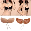 Pikkukuva 5 / 5: Silikoni-liimapuikko Push Up Strapless Näkymätön Selästä Avoin Rintaliivi C Musta