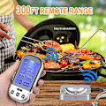 Miniatyrbild 4 av 5: Trådlös Kötttermometer 2024, Fjärrstyrd Digital Kötttermometer för Matlagning, Grill