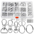 Miniatyrbilde 1 av 5: 265 stk Metall Hummerklo-spenne med nøkkelring for håndverk, Lanyard-klips Snap Hook, Svingbare spenner