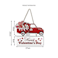 Miniatyrbilde 3 av 5: Ny Valentinsdag Tre Skilt Hjerte Rød Pickup Truck Dør Henger Tre Kunst Veggdekorasjon 240692