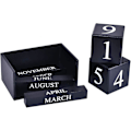 Miniatyrbilde 4 av 5: Perpetuell treblokk kalender for skrivebord - 2024 og utover - Hjemmekontordekorasjon (Svart)