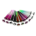 Miniatyrbillede 1 af 5: 2x5 Par Assorterede Farver Taper Dobbelt O-ring Cheater Illusion Øreprop 1mm(18g)