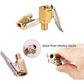 Miniatyrbillede 3 af 5: 2-delt Dækventil Adapter, 8mm Messingspids Pump Opblæsningsventil Klips Klemme Stik Adapter