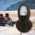 Miniatyrbillede 3 af 5: Voksen Polar Fleece Hætte Snood Balaclava Vintervarmer Ski Hat Halsklæde Maske Kaffe