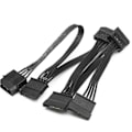 Pikkukuva 4 / 5: 4-napainen IDE 1 - 5 SATA 15-napainen kiintolevyn virransyöttöjakokaapeli DIY-tietokonepalvelimeen 18AWG 4-napainen - 1