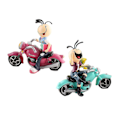 Miniatyrbillede 1 af 4: 2 stk. Motorcykel Dukke Statuette Små Figurer Til Bordplade Kontor Soveværelse