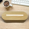 Miniatyrbillede 3 af 5: LED Natlampe Træbase Holder Display Stativ Til Krystaller Klar Hvid
