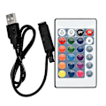 Miniatyrbilde 1 av 5: RGB USB LED-stripe IR RF fjernkontroll 24-knapper 3528 5050 lampe DC12V-Q