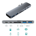 Miniatyrbild 3 av 4: 7-i-1 USB-C Typ C HD-utgång 4K HDMI USB 3.0 Adapterhub för Macbook Pro