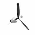 Miniatyrbillede 2 af 2: 3-bladet propel med spinnerskruesæt til Eachine A6M Zero 400mm RC flyvemaskine tilbehør reservedel