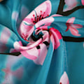 Miniatyrbillede 4 af 5: Kirsebærblomst Bruseforhæng Blomster Teal Stof Sakura Blomme Blomst Badeforhæng med 12 Kroge Ba