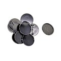 Miniatyrbillede 2 af 5: 2x10 stk. 25mm Broche-Making Blanke Cabochon Bezel Indsætningsskuffer til Badge Sort