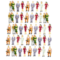 Miniatyrbillede 4 af 5: 200 stk. Malede Modeltog Siddende Personer Passagerer Figurer 1:200