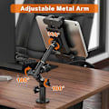 Miniatyrbilde 4 av 5: Tablettfeste for lastebil, iPad-holder for bil, lastebil, kjøretøy, skrivebord og vegg, aluminiumsarm tungt tablettfeste for tabletter iPad/ Pro/ Air/ Mini/ Ph