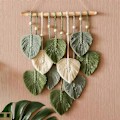 Miniatyrbild 1 av 5: Blad Macrame Väggbonad Boho Rum Heminredning Vävd Estetisk Väggtapet Hem Rum Bröllop Deko