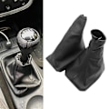 Miniatyrbilde 3 av 4: Bil Girskifte Støvhette Lær Girskifte Deksel Med Håndbrems Støvhette For Opel Corsa C Tigra Aoba