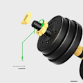 Miniatyrbillede 4 af 5: 40 cm Justerbare Dumbbell Stænger, Ikke-Dumbbell Håndtag, Gevindede Dumbbell Håndtag Med Sikkerhedslåse
