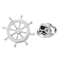 Miniatyrbilde 4 av 5: 9x Sølvfarget Messing Nautisk Skip Styrehjuls Krage Lapel Badge Marine Sjarmer