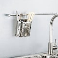 Miniatyrbillede 2 af 5: Rustfrit Stål Bestikholder - Køkkenredskab Væghængt (sølv)