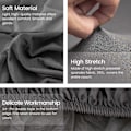 Miniatyrbild 4 av 5: Soffaöverdrag Elastiskt Stretch Soffaöverdrag Set 3-sits för L-formad Soffa (Grå)