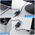 Miniatyrbild 2 av 5: Kvm Usb Hub 3.0 Växlare Selector Kvm-switch för PC-tangentbord Mus Skrivare 1 PC Delning 2 Enheter