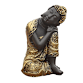 Miniatyrbilde 2 av 5: Knelende Buddha-statue i rustikk stil, for stue, religiøs, venstre