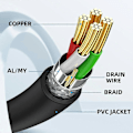 Pikkukuva 3 / 5: U2-018-MM USB 2.0 Emoleväkortin 9-nastainen 10-nastainen liitin Micro USB 5-nastaiseen kaapeliin 50 cm Mini-näytölle ja anturille